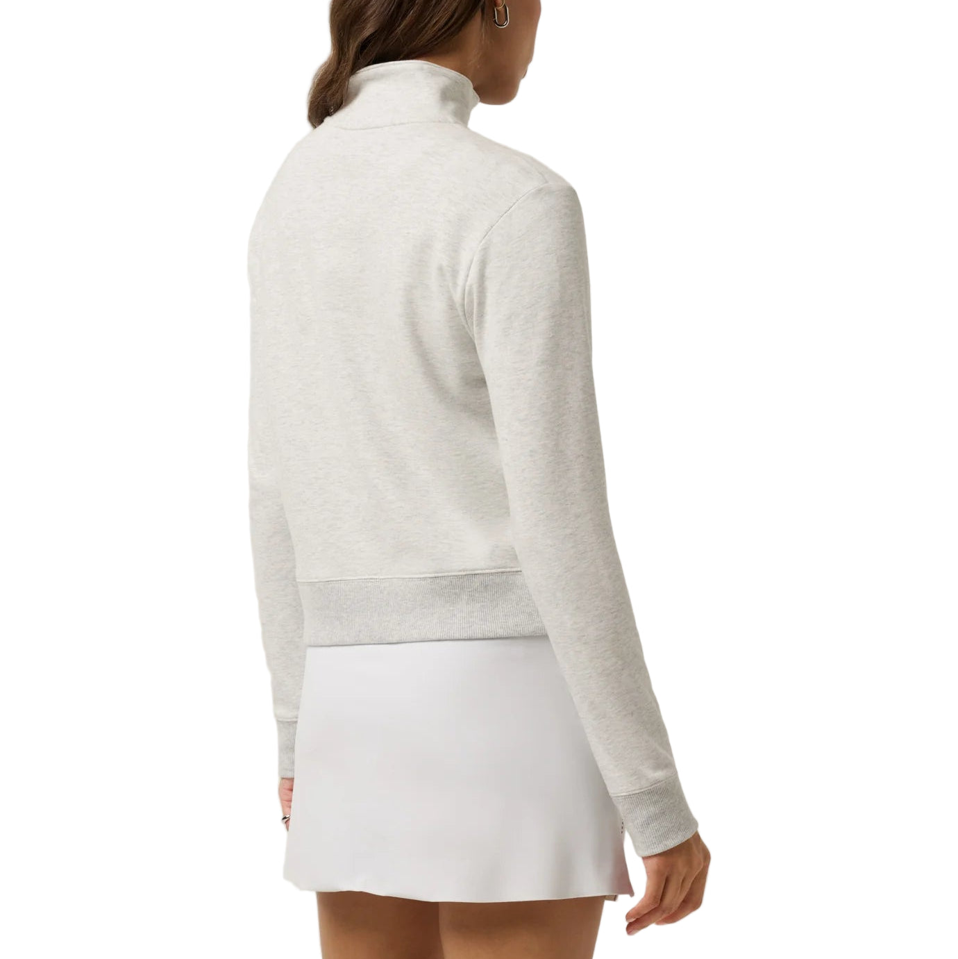 TravisMathew Ladies Cloud Fleece Half Zip - Heather Light Grey