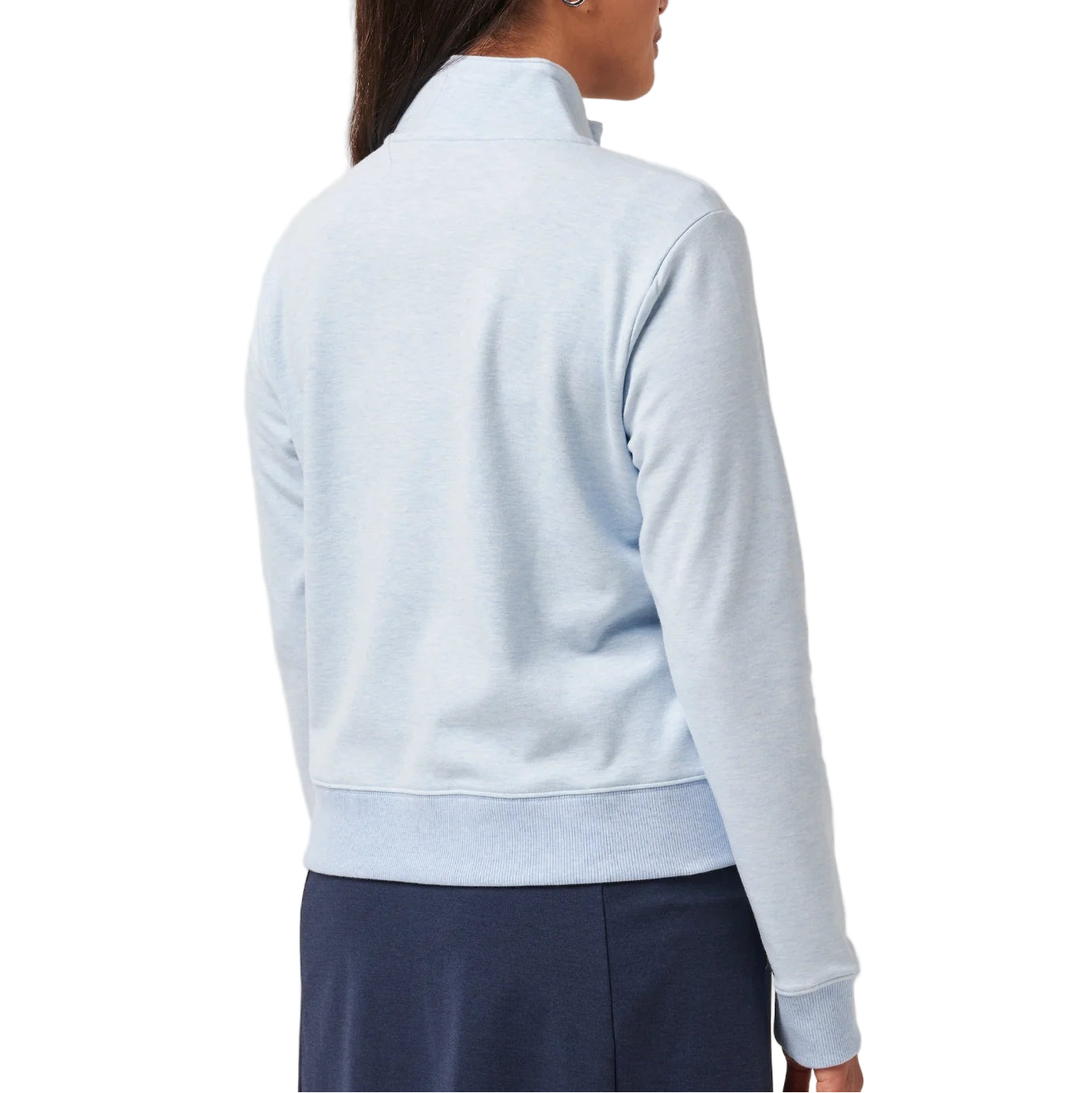 TravisMathew Ladies Cloud Fleece Half Zip - Heather Kentucky Blue
