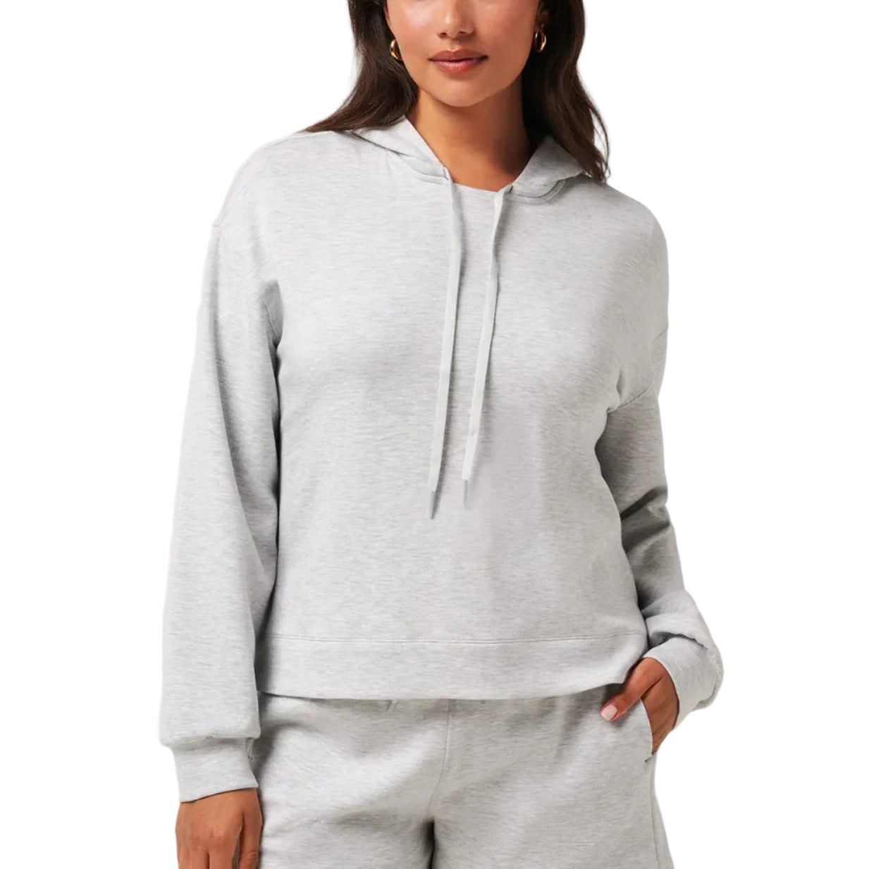 TravisMathew Ladies Skyloft Soft Hoodie - Heather Light Grey