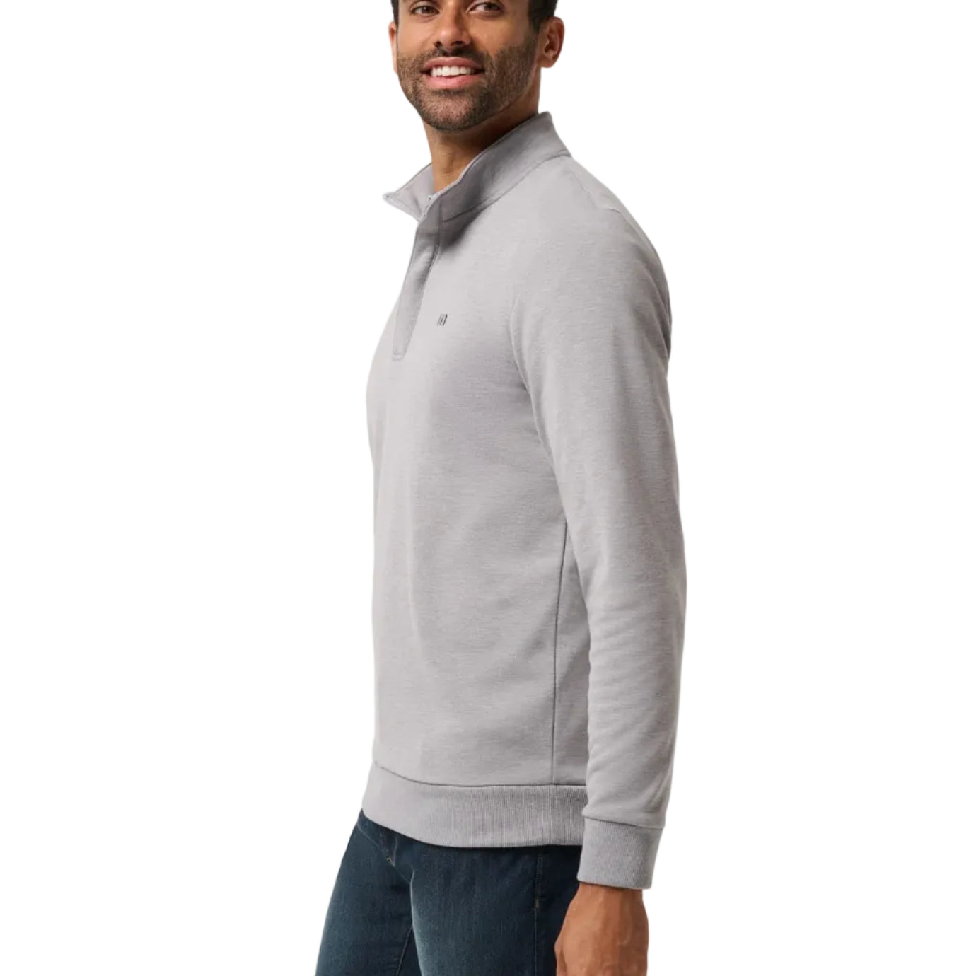TravisMathew Cloud Quarter Zip 2.0 - Heather Medium Grey