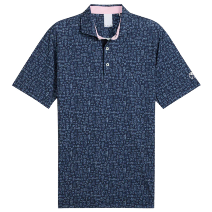 Puma AP Sketch Golf Polo - Deep Navy / Peaceful Blue