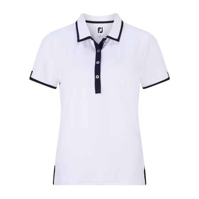 FootJoy Womens Stretch Pique Trim Solid Polo white