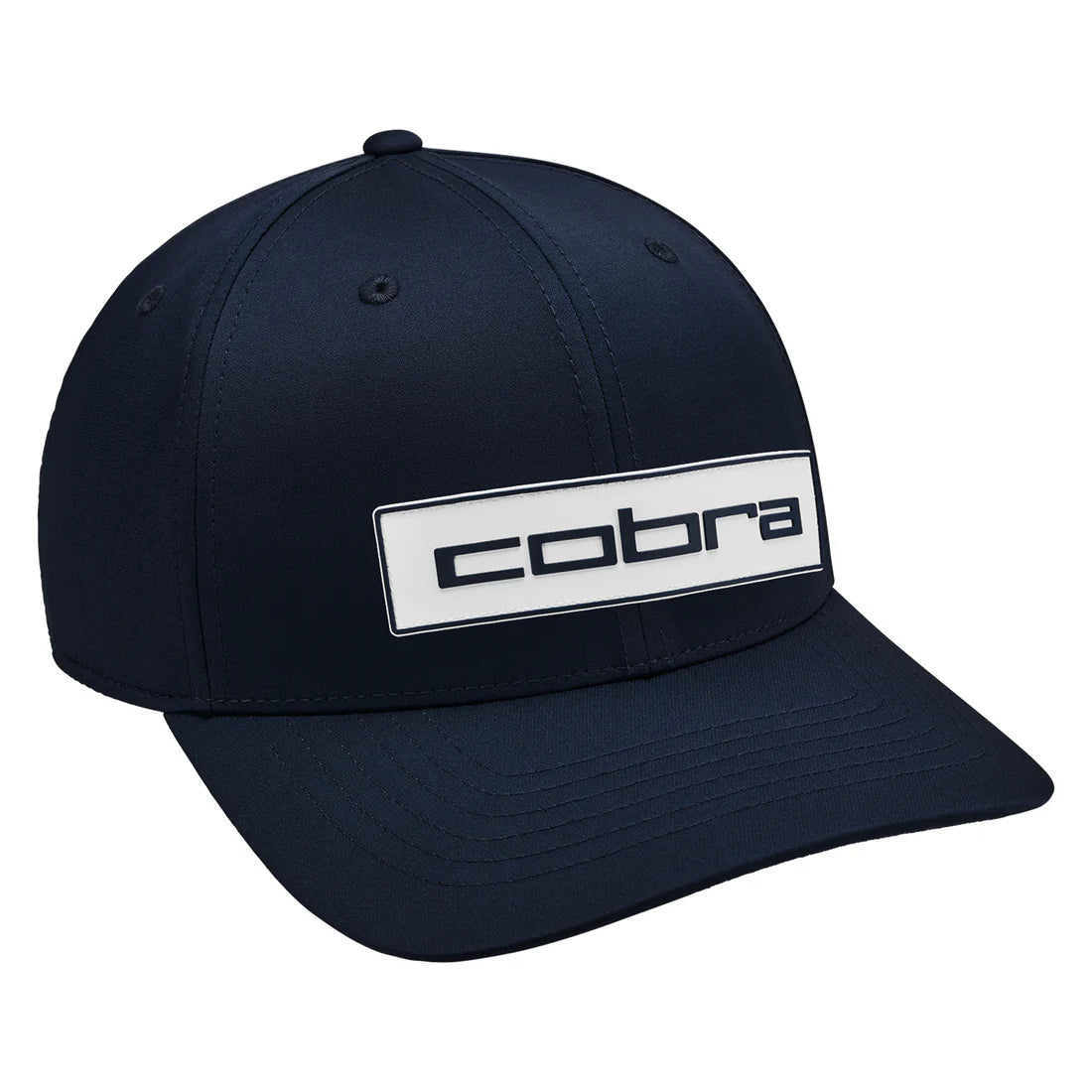 Navy blue cap with 'Cobra' logo on a white background