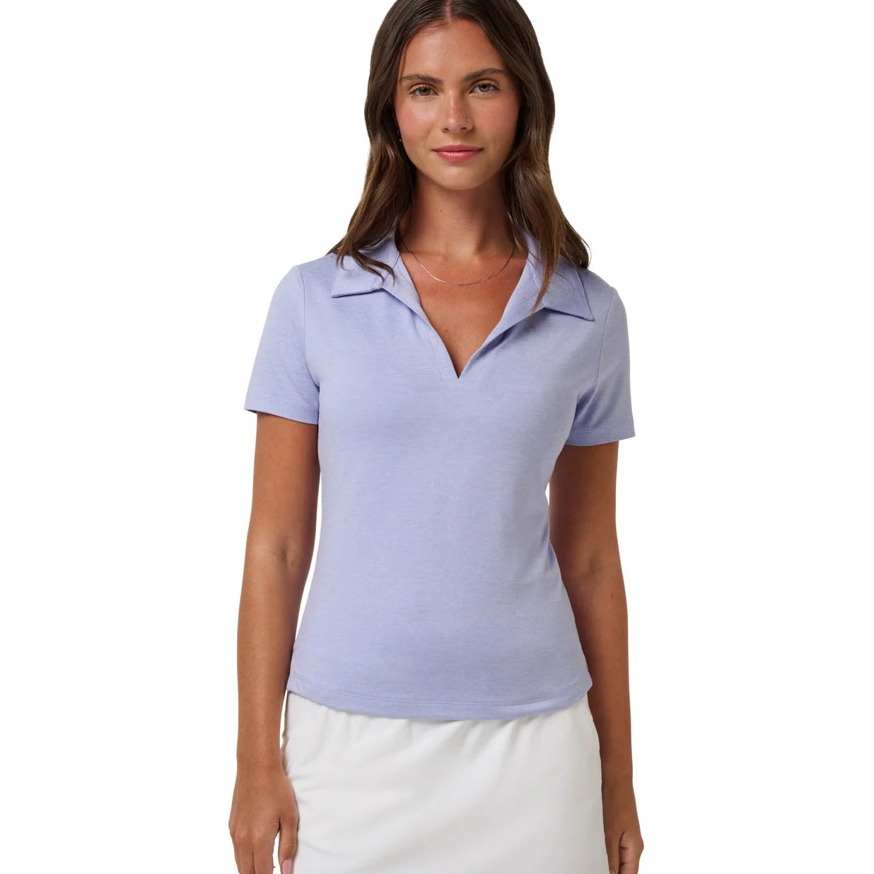 TravisMathew Ladies Skyloft Light Polo - Heather Halogen Blue