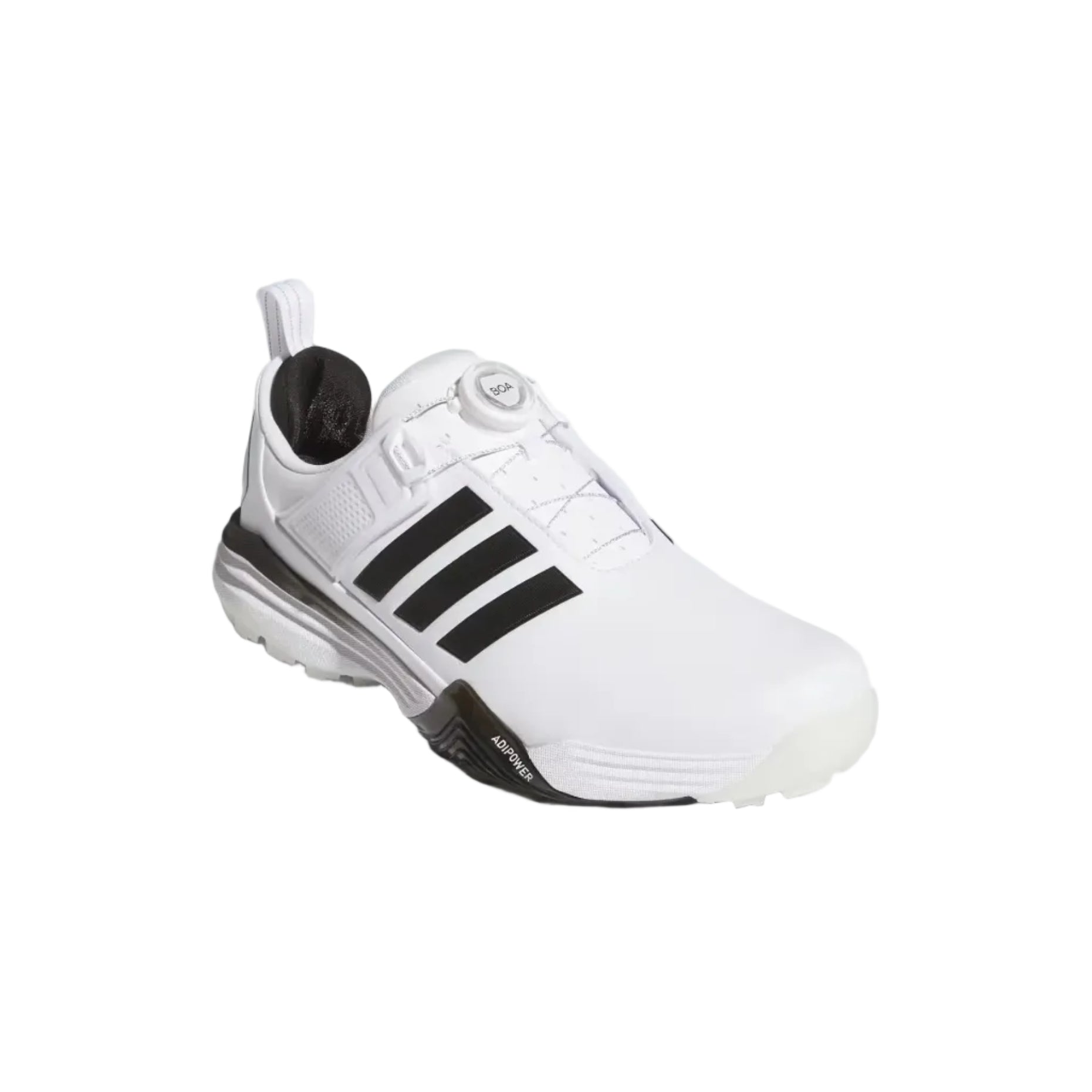 adidas golf shoes in white with black stripes