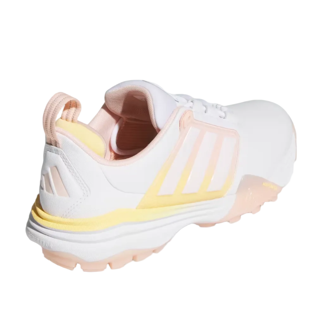 Adidas 26' Ladies Adipower Spikeless Golf Shoes - White/Blush Pink/Ice Tangerine