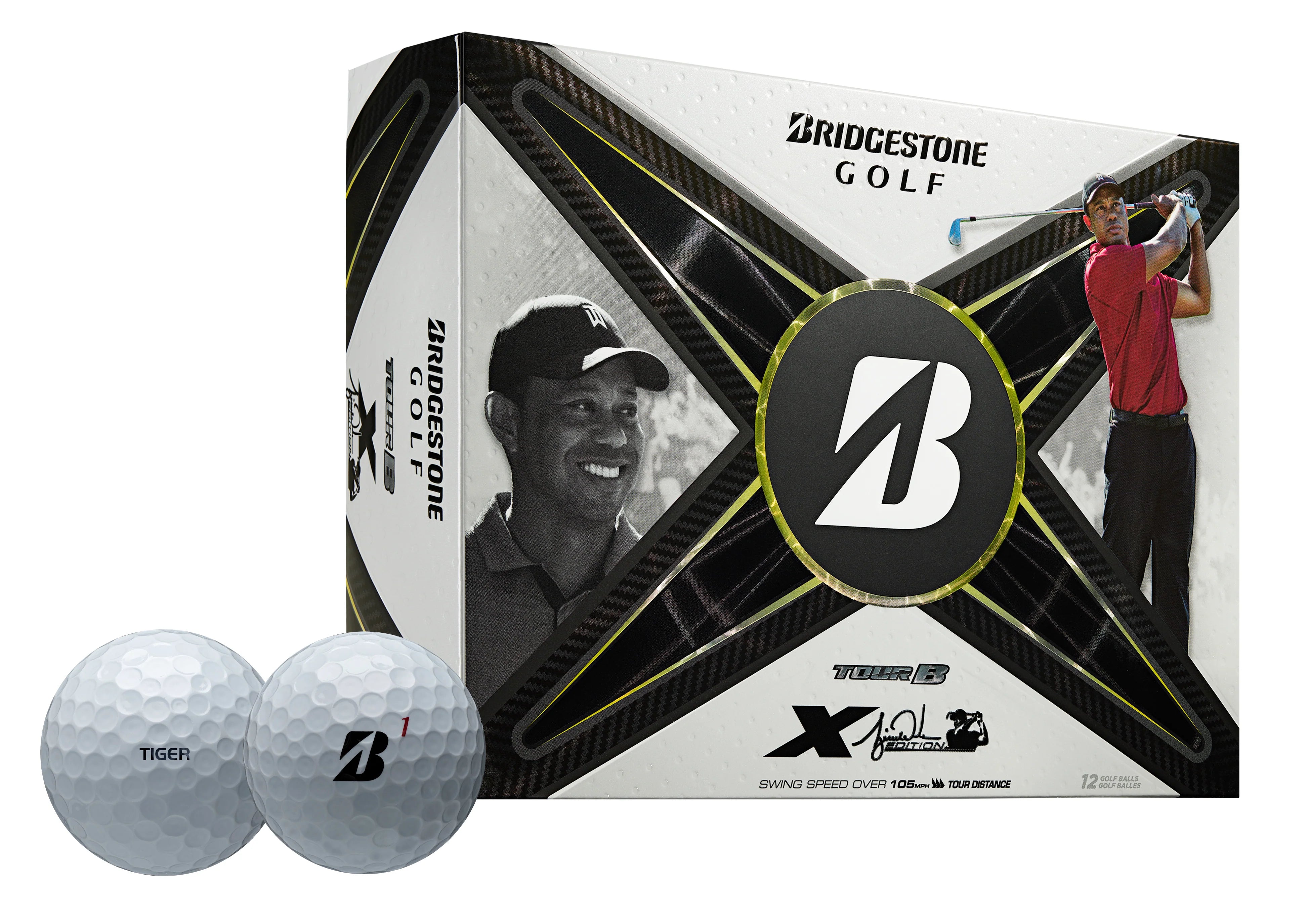 Bridgestone Tour B X Tiger Woods '24 Golf Balls - Dozen