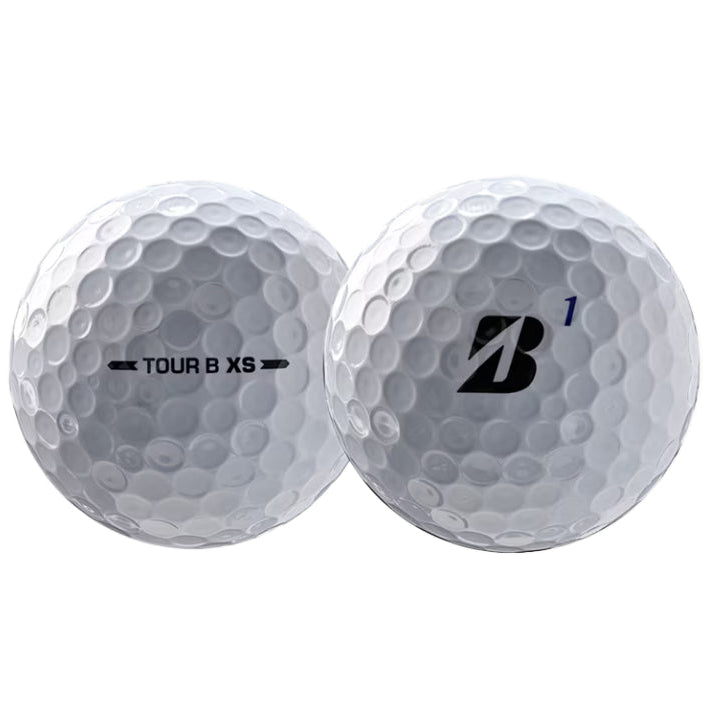 Two white golf balls with Bridgestone logo on a white background