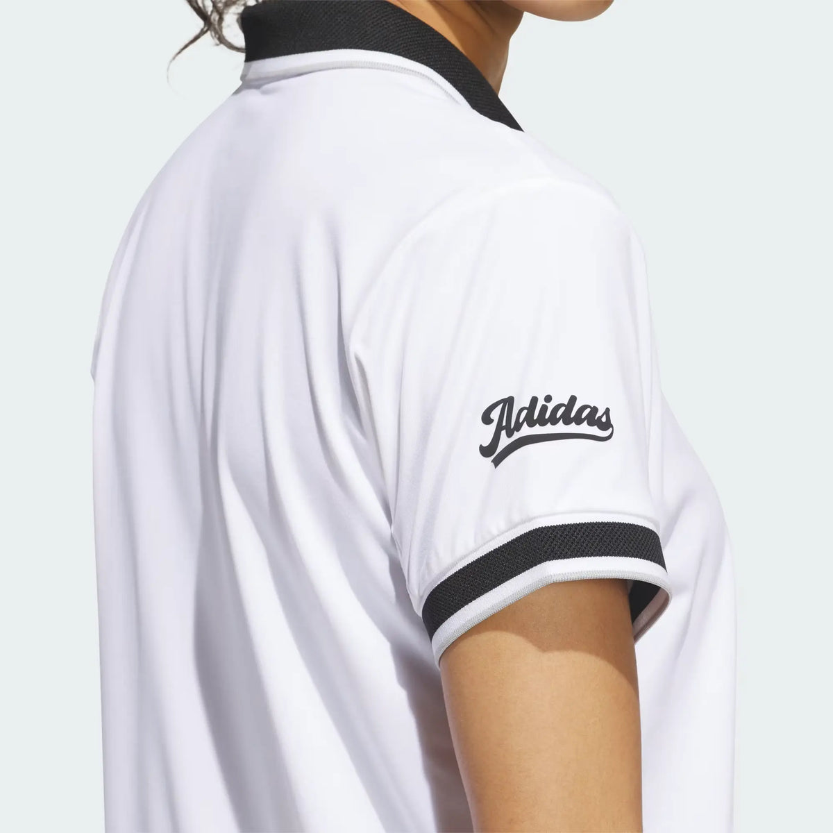 Adidas Women's Climacool Flat Knit Collar Polo Shirt - White