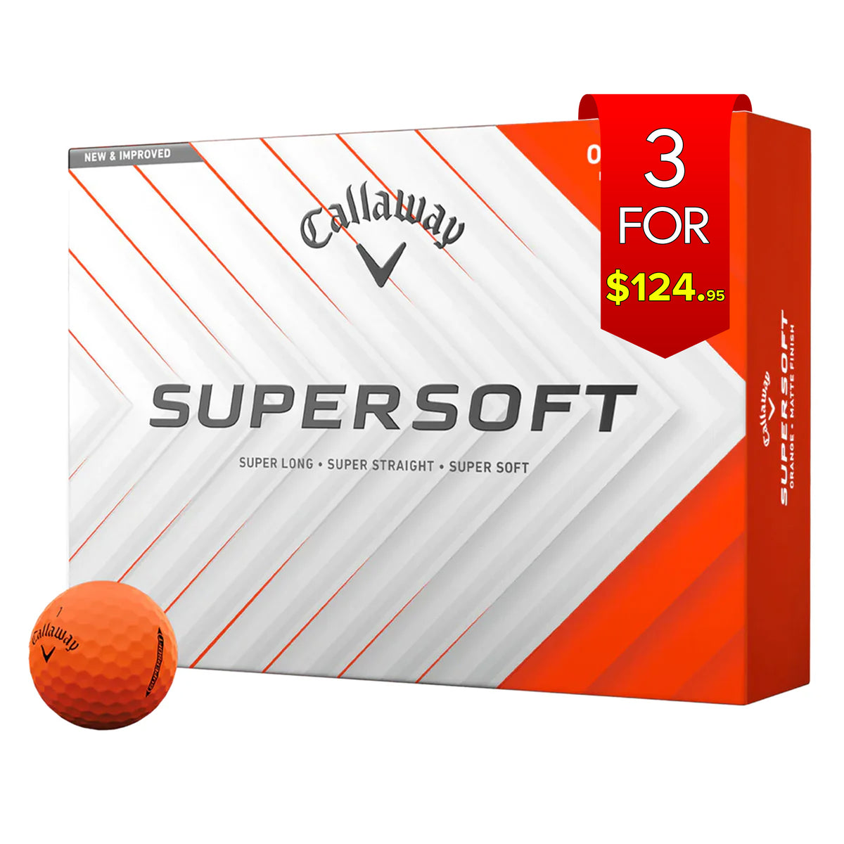 Callaway 2025 Supersoft Golf Balls - Orange