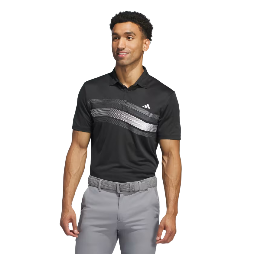 Adidas Core Chest Stripe Polo Shirt - Black