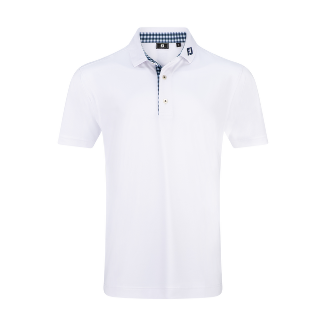 FootJoy Men's Stretch Pique Gingham Trim Polo Shirt