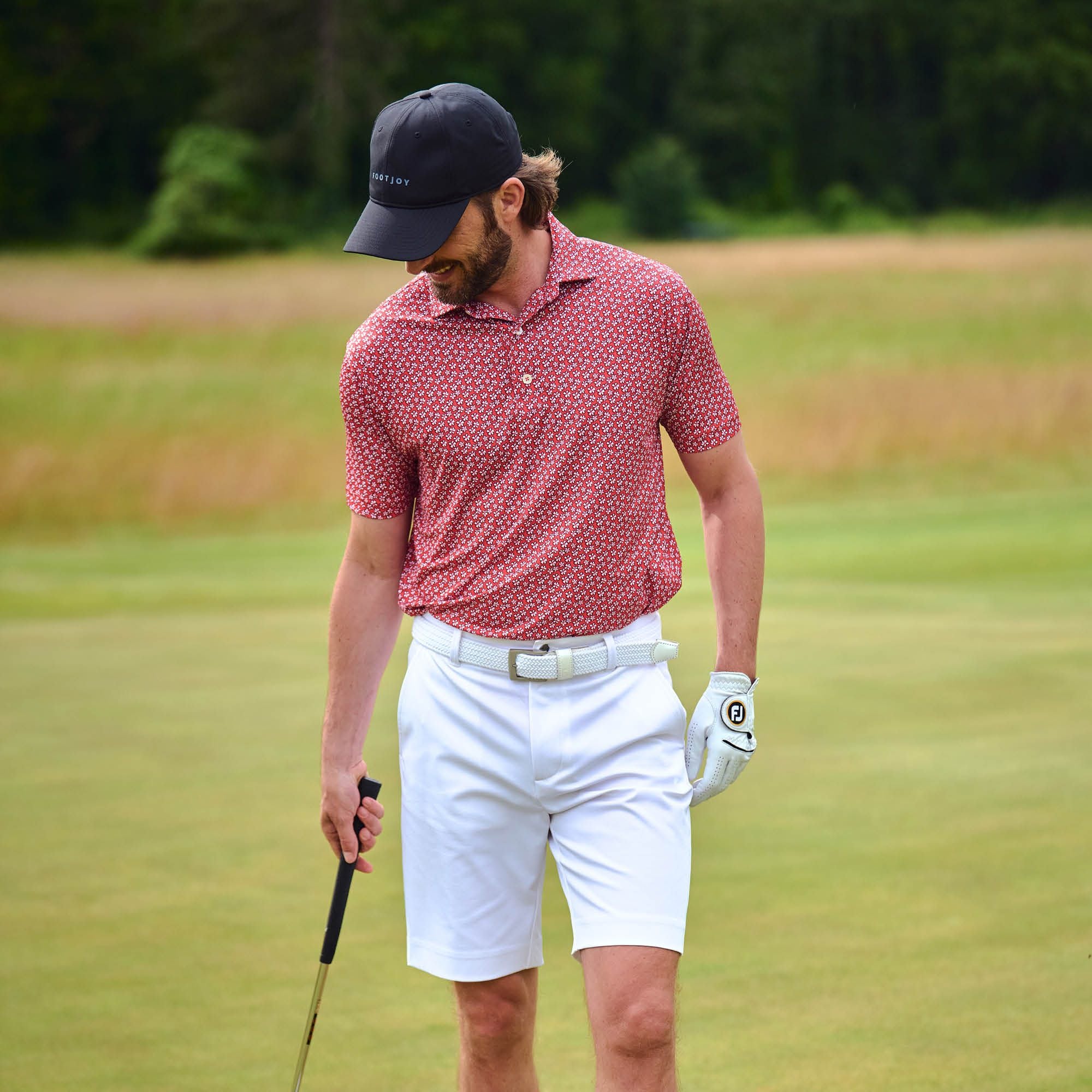 FootJoy Flower Sketch Lisle Golf Polo