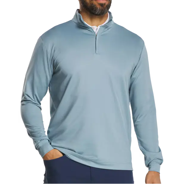 FootJoy Tonal Deco Diamond Quarter Zip - Steel Blue