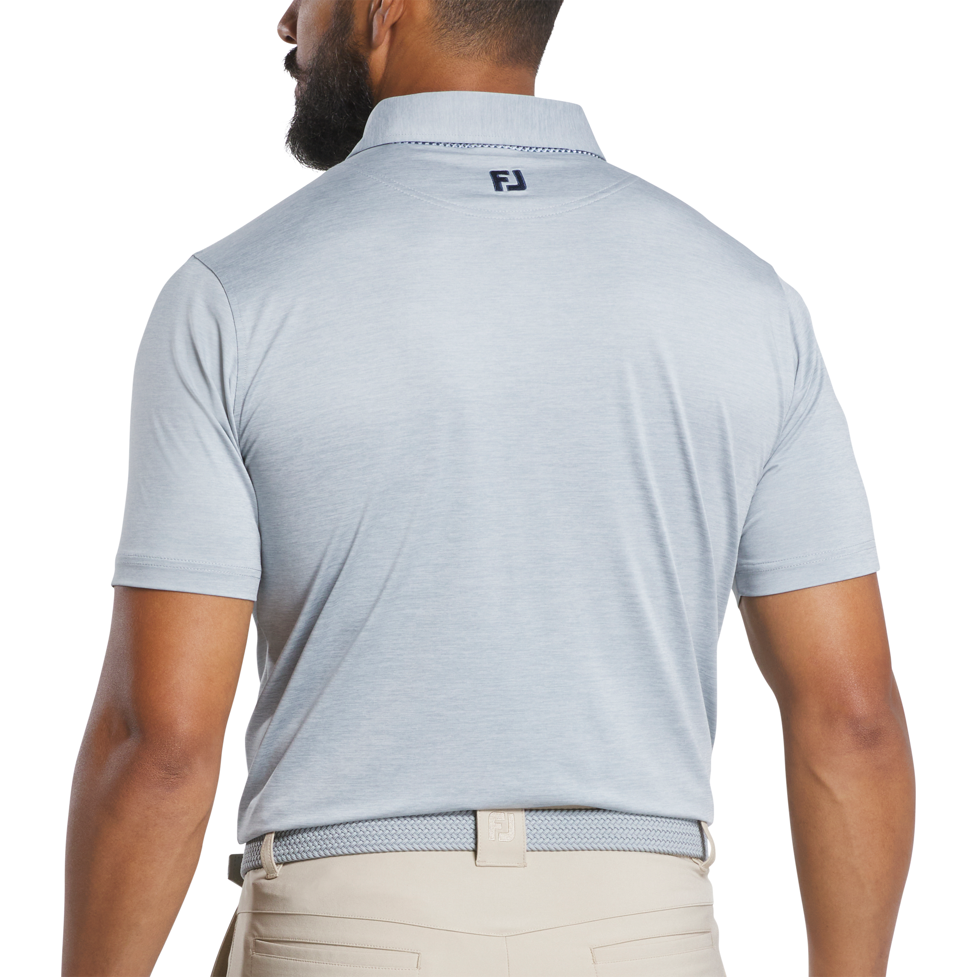 FootJoy Men's Heather Lisle Polo - Grey/Lattice