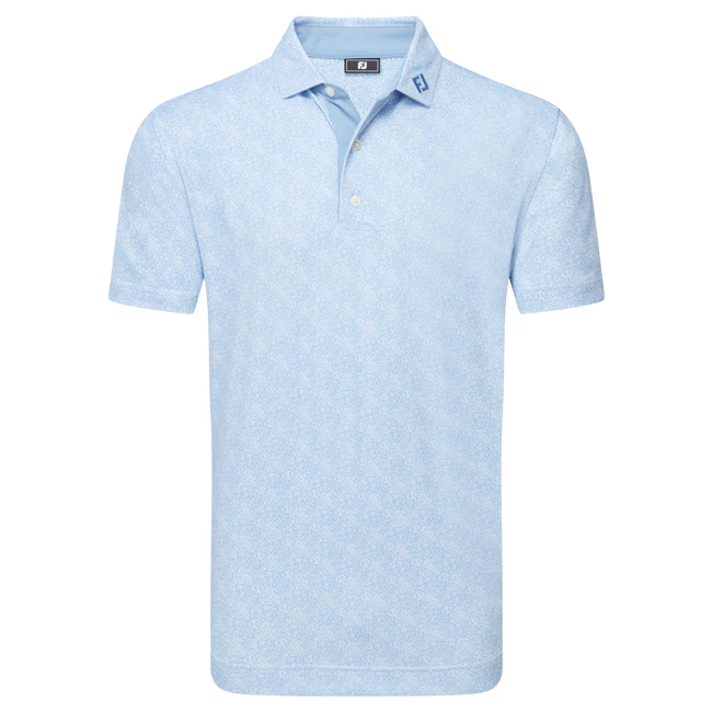 FootJoy Speckle Print Pique Polo - BlueJay/White
