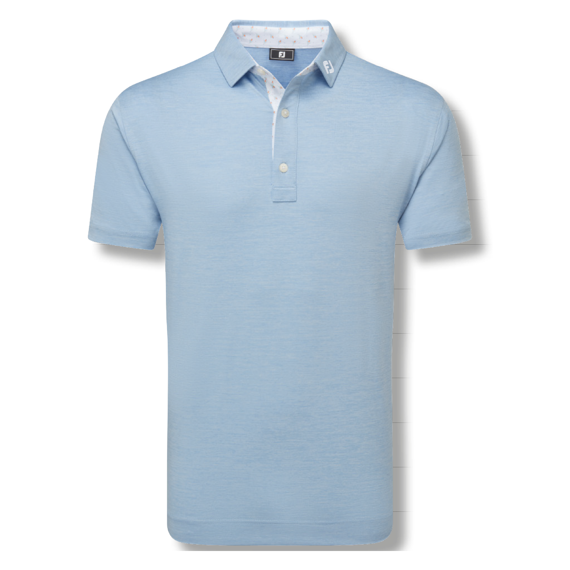 FootJoy Men's Heather Lisle Polo - Blue Jay/Bud