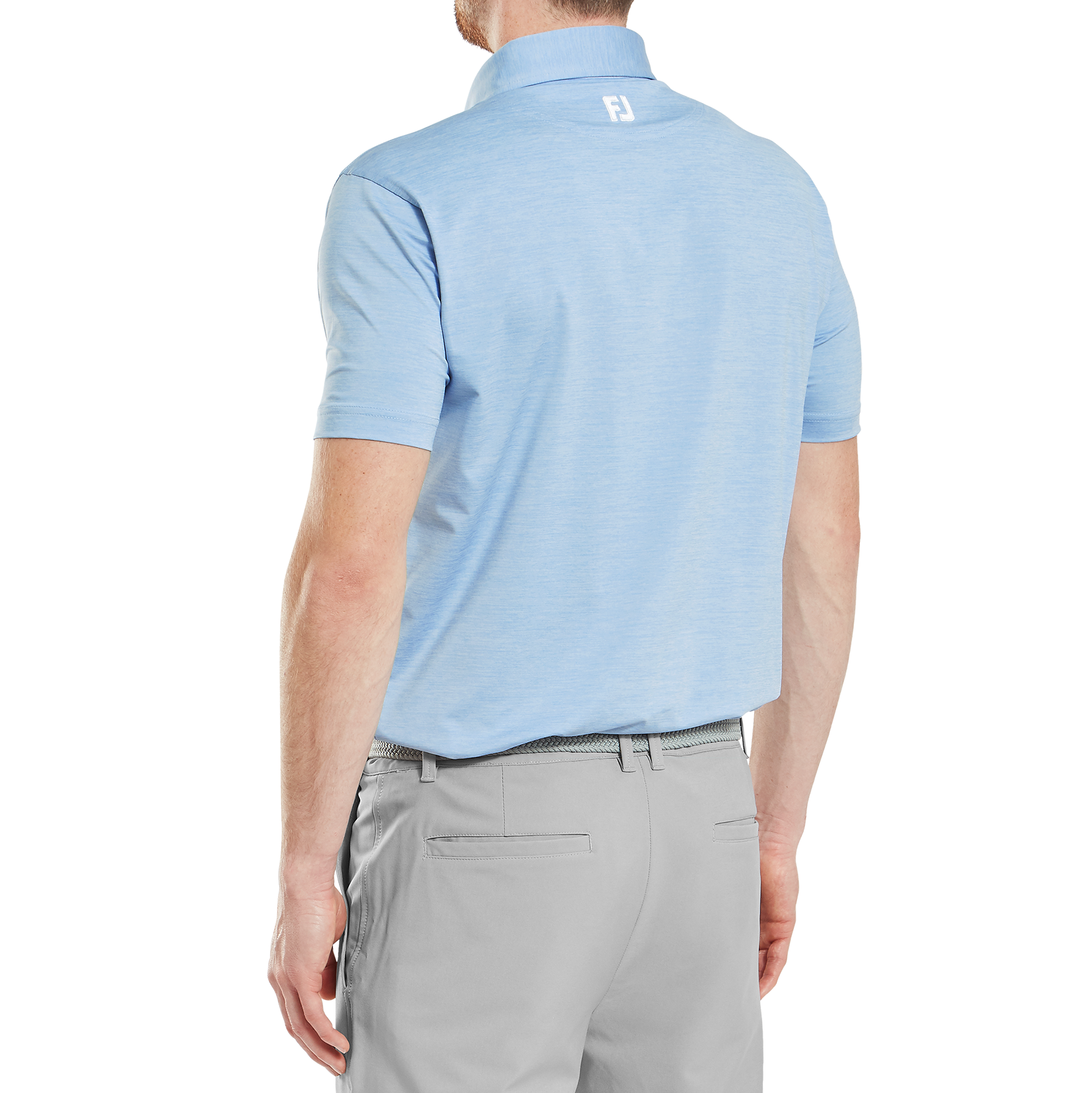 FootJoy Men's Heather Lisle Polo - Blue Jay/Bud