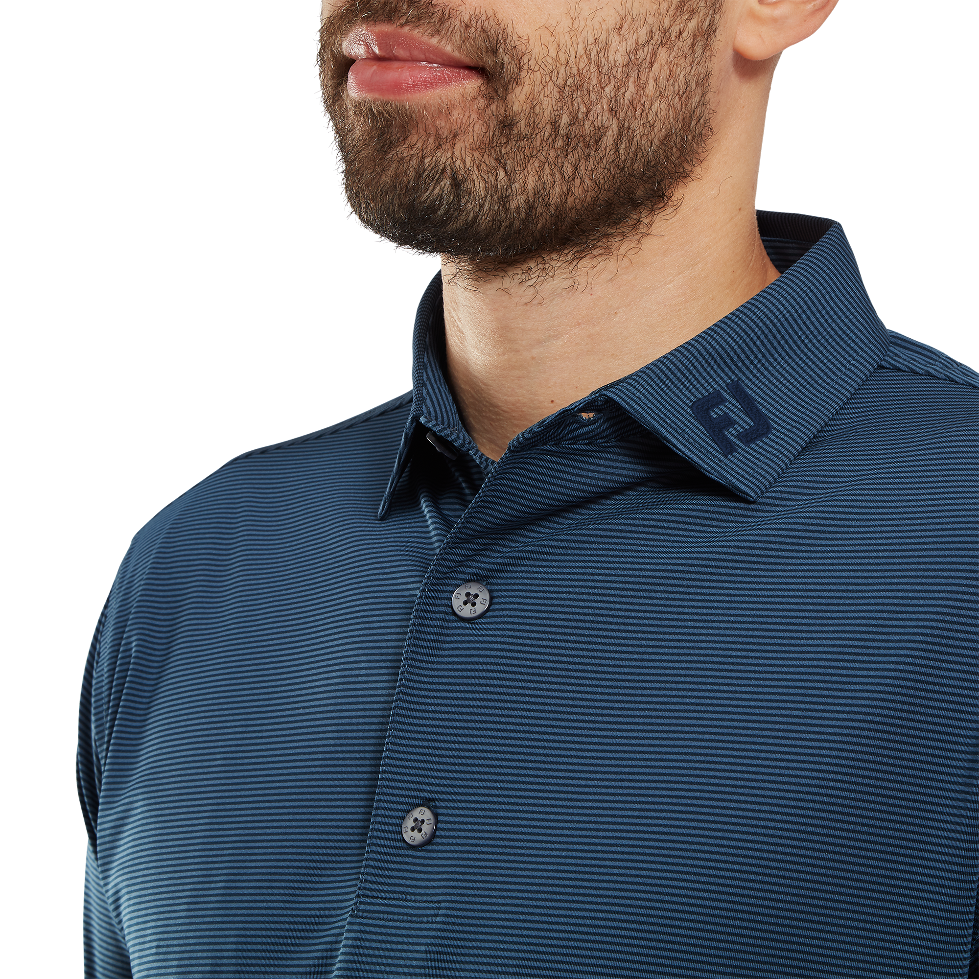 FootJoy Men`s Lisle Micro Feeder Stripe Golf Polo