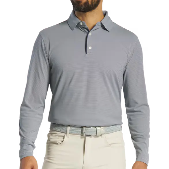 FootJoy Men's Long Sleeve Micro Stripe Polo
