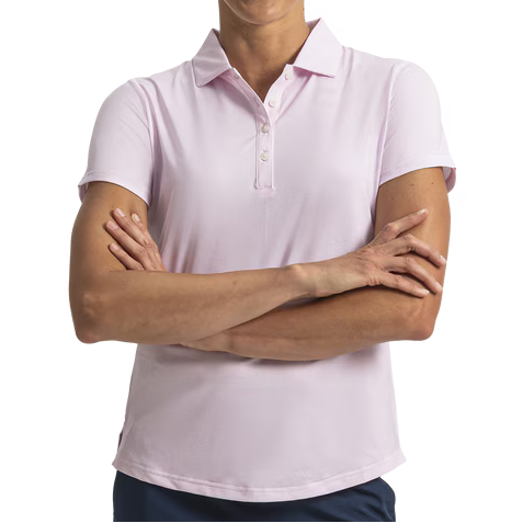 women in golf polo shirt