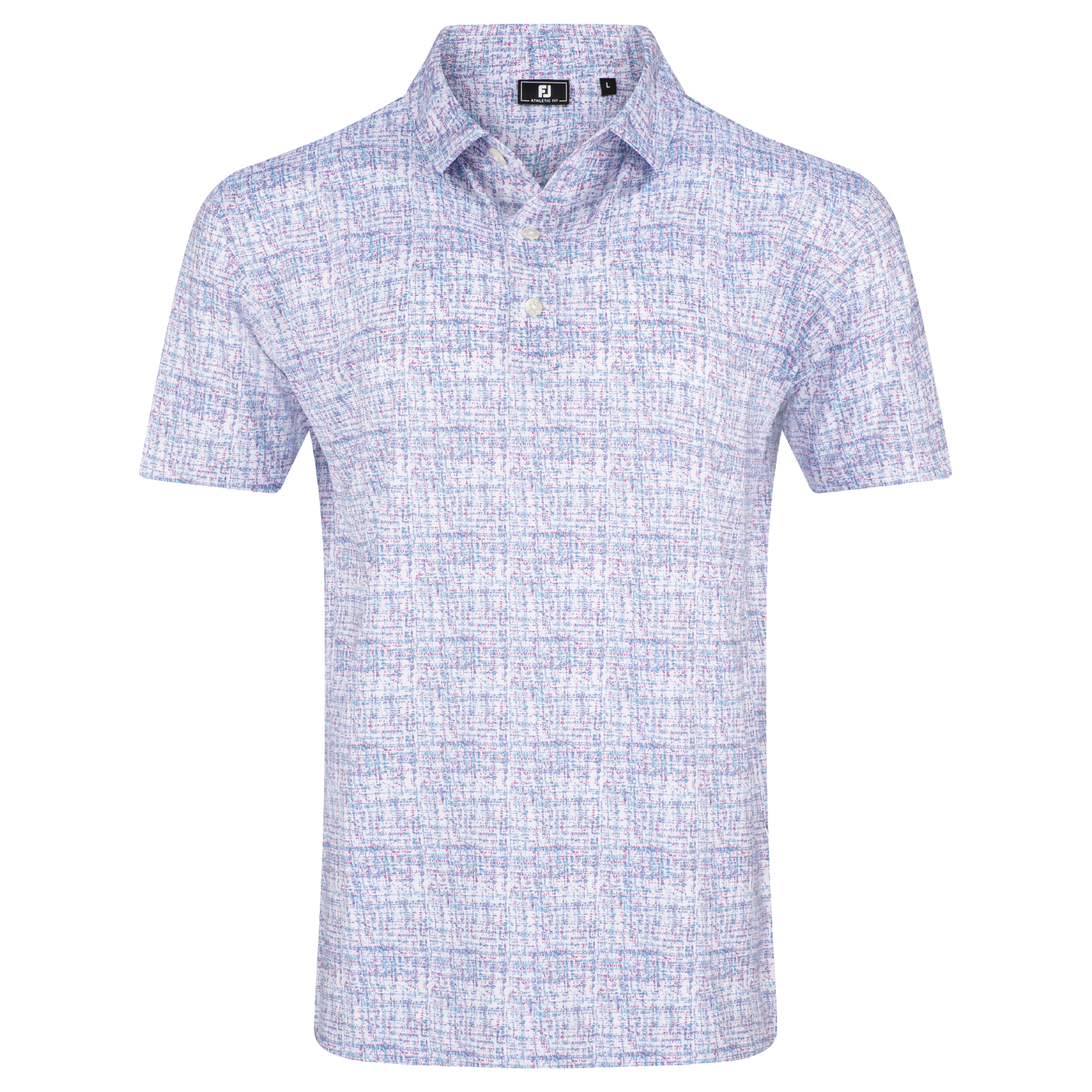 FootJoy Tweed Print Lisle Polo - White/High Tide