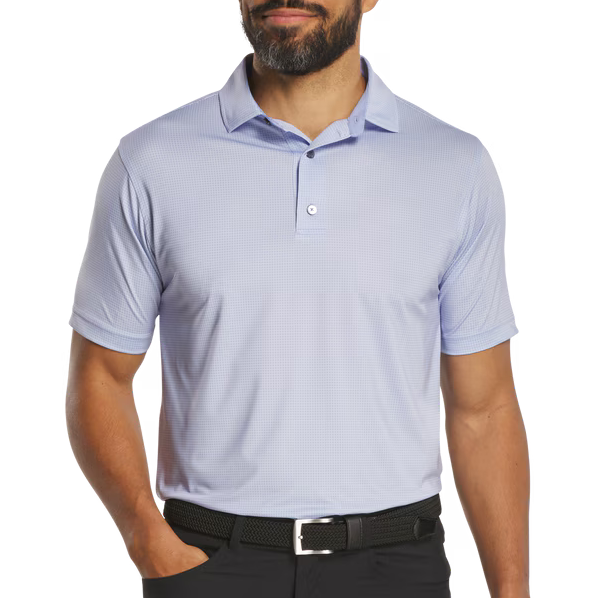 FootJoy Circle Foulard Lisle Polo - Periwinkle/Ice Water