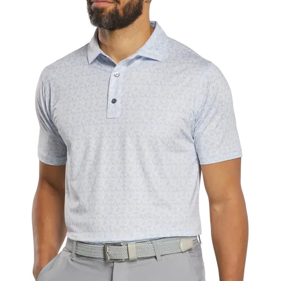 FootJoy Vintage Floral Lisle Polo - Ice Water/Periwinkle