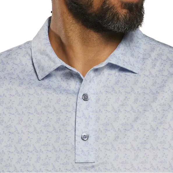FootJoy Vintage Floral Lisle Polo - Ice Water/Periwinkle