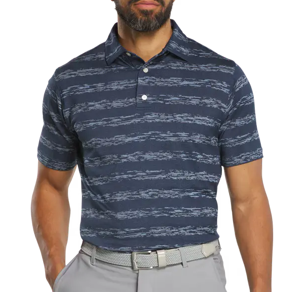 FootJoy Ikat Stripe Lisle Polo - Navy
