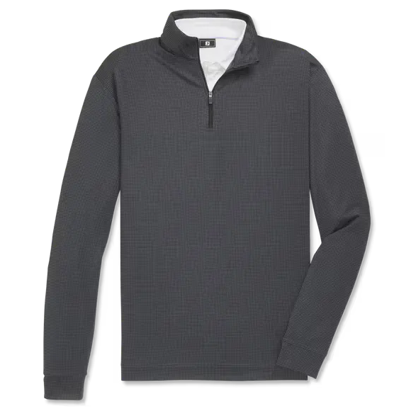 FootJoy Houndstooth Geo Midlayer - Black/Charcoal