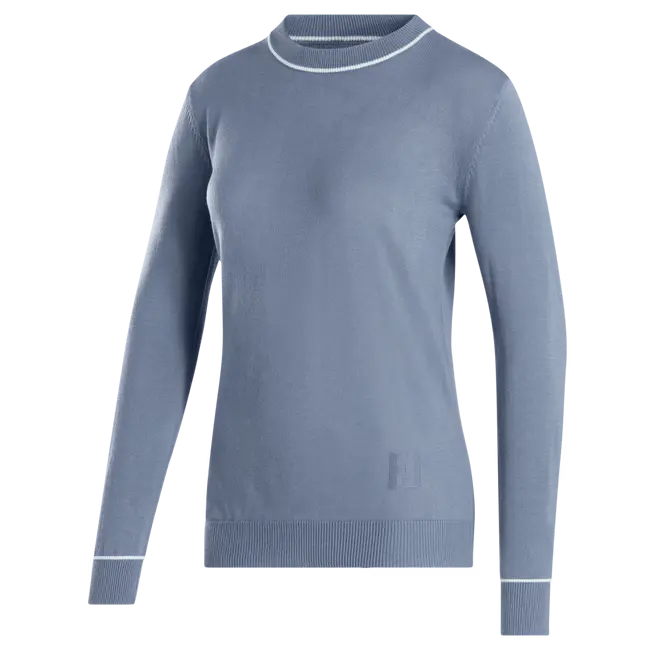 FootJoy Ladies Wool Blend Crew Pullover - Blue Stone
