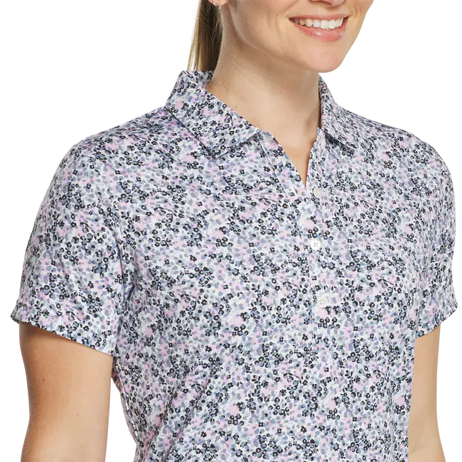 FootJoy Ladies Short Sleeve Polo Shirt - Orchid / Floral