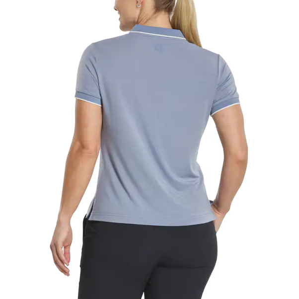 FootJoy Ladies Notch V-Neck Polo - Blue Stone