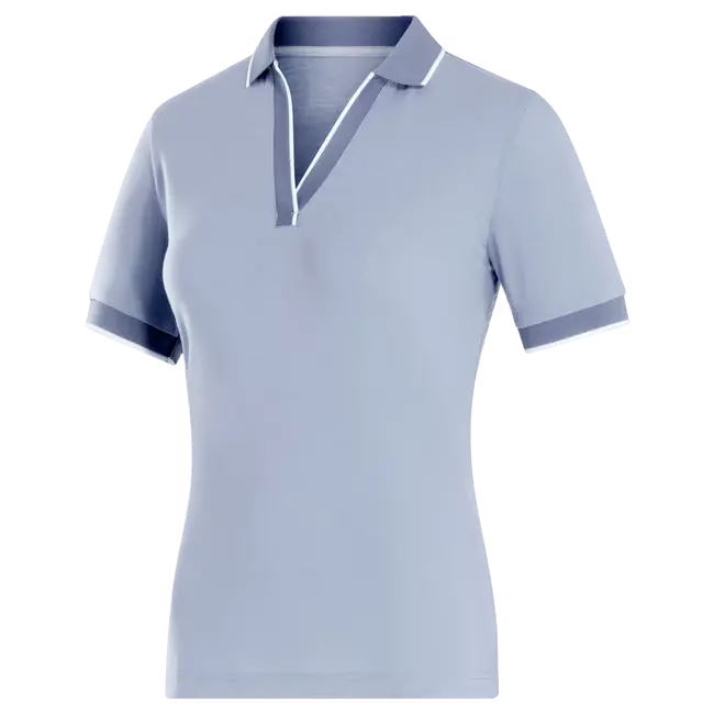 FootJoy Ladies Notch V-Neck Polo - Blue Stone