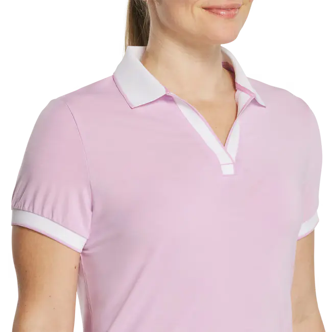 FootJoy Ladies Notch V-Neck Polo - Orchid