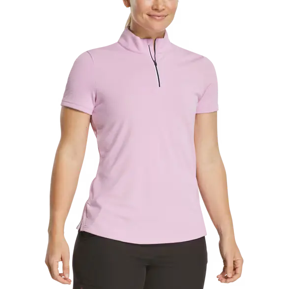 FootJoy Ladies Quarter Zip Short Sleeve Shirt - Orchid