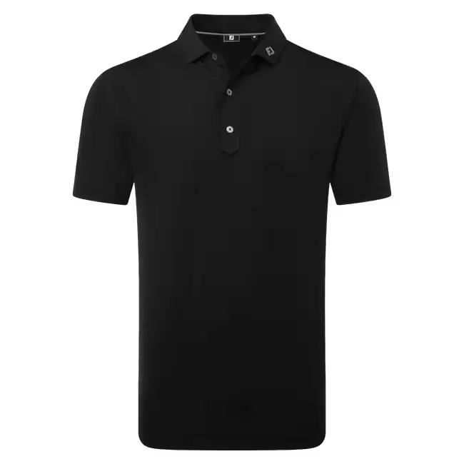 FootJoy Solid Lisle Set On Placket - Black