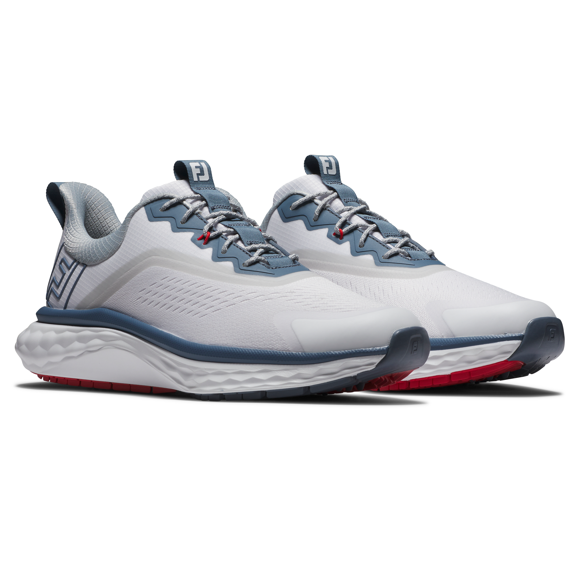 FootJoy Men's Quantum Textile Golf Shoes - White/Blue/Red