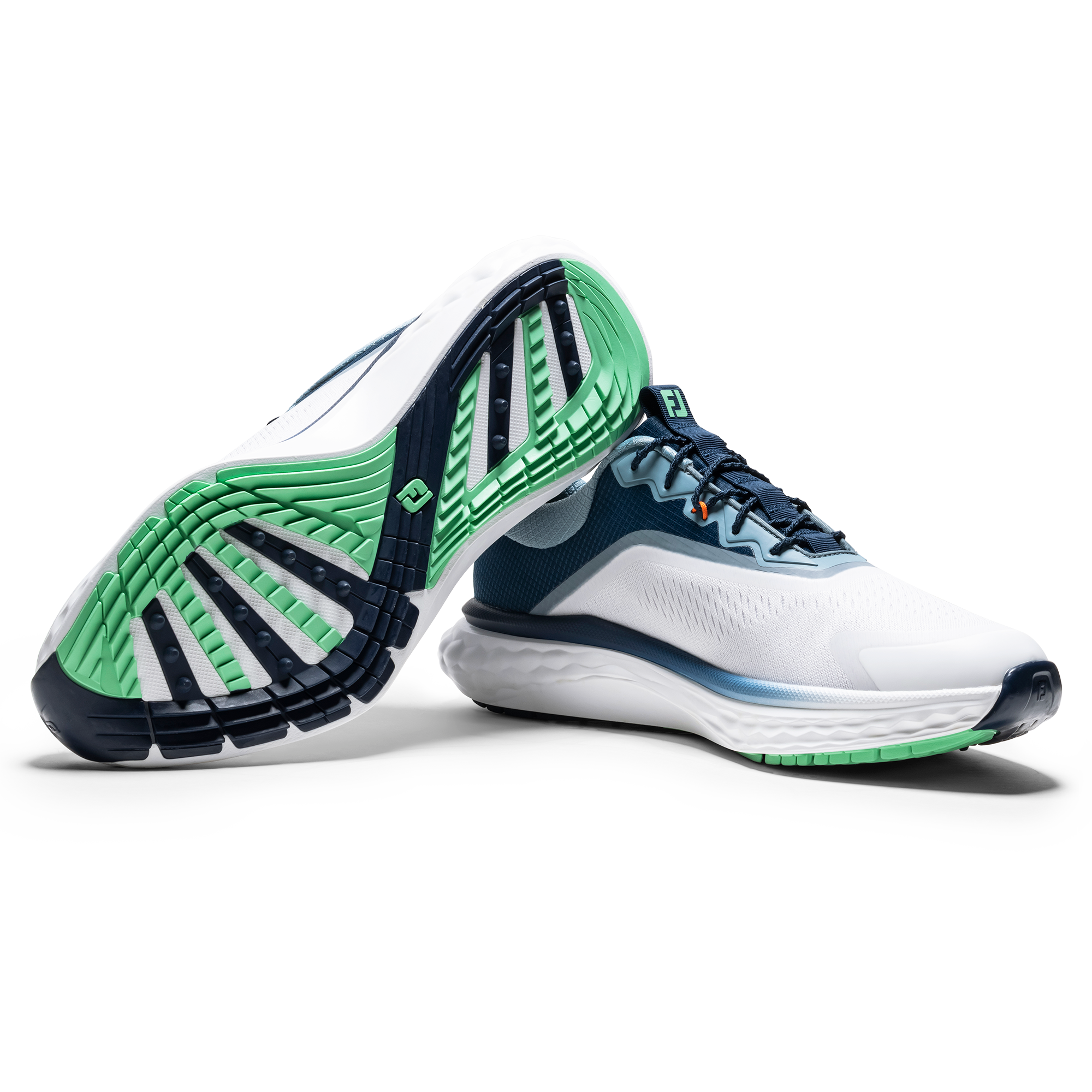 FootJoy Men`s Quantum Textile Golf Shoes - White/Peacoat/Aquamarine