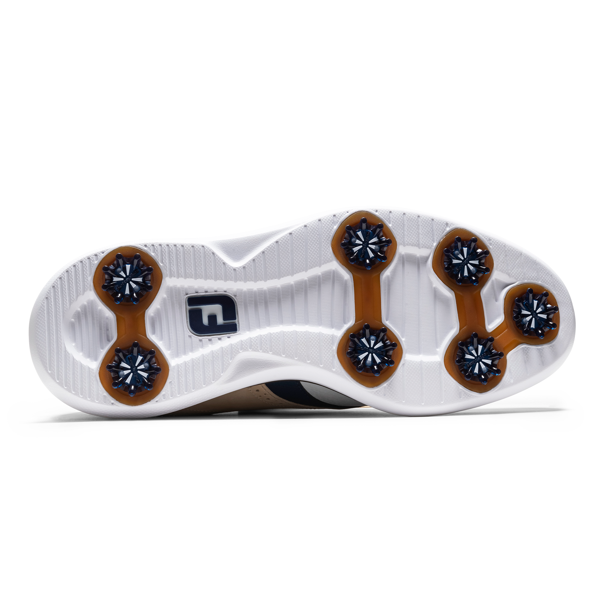 FootJoy Men`s 2025 Traditions Golf Shoes - White/Tan/Navy