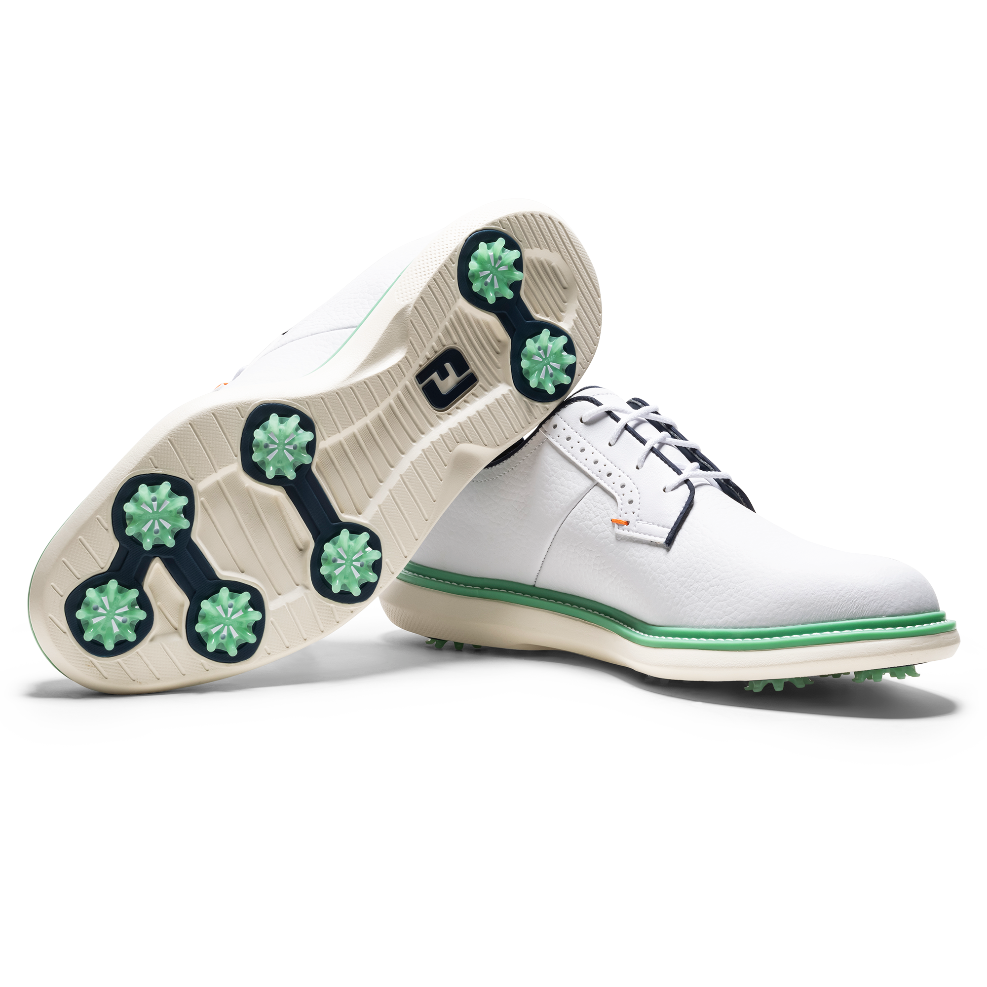 FootJoy Men's 2025 Traditions Golf Shoes - White/Navy/Teal