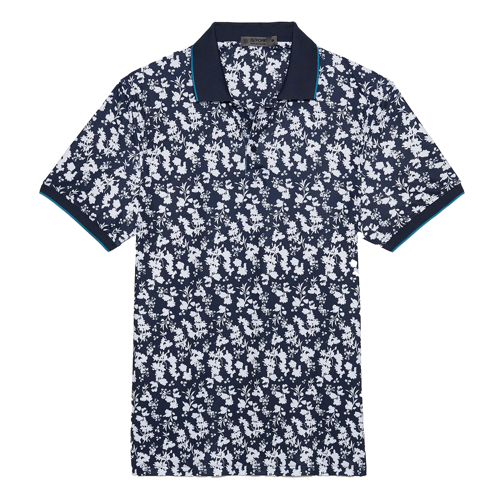 G/Fore Blossom Rib Collar Tech Jersey Tailored Fit Polo
