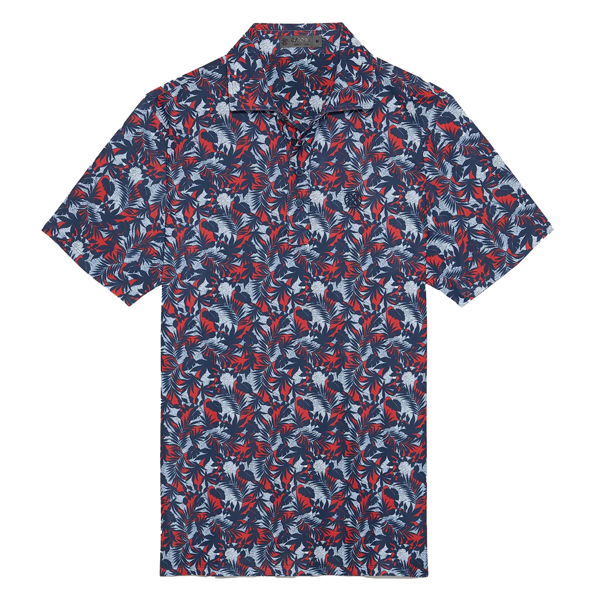 G/Fore Palm Fronds Tech Pique Slim Fit Polo