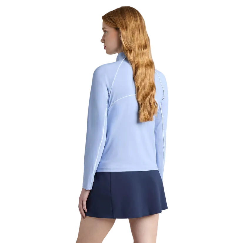G/Fore Ladies Contrast Silky Tech Quarter Zip Pullover - Willow