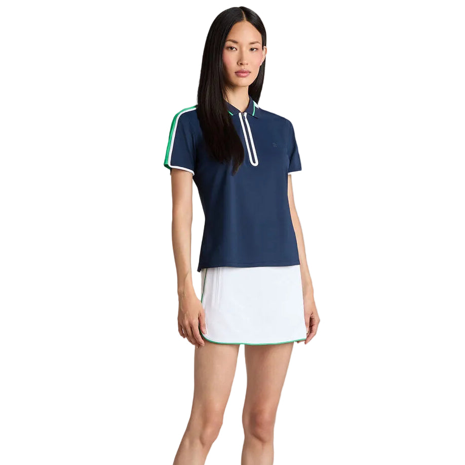 G/Fore Ladies Contrast Tech Pique Zip Polo
