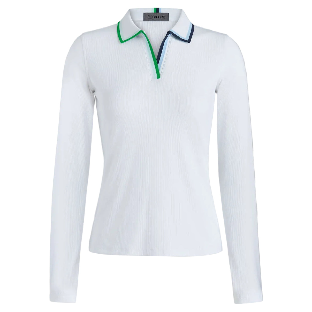 G/Fore Ladies Contrast Johnny Collar Ribbed Long Sleeve