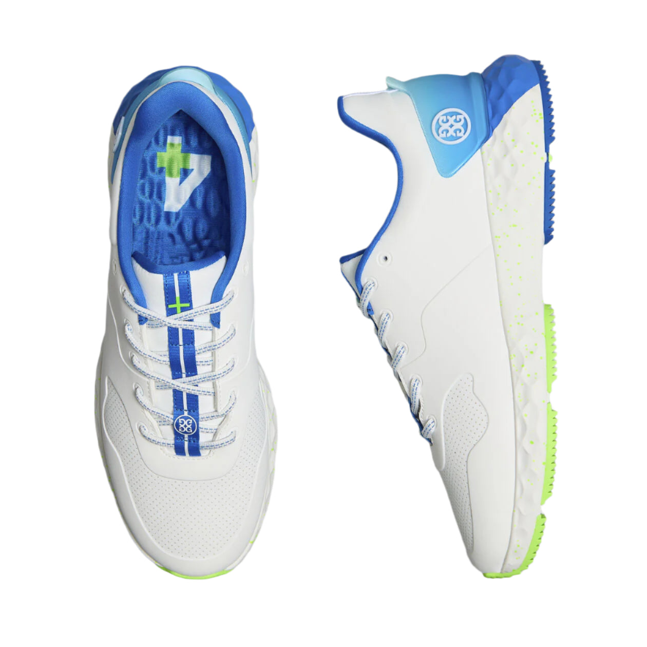 G/Fore Men's MG4+ Stippled Golf Shoe - Snow/ Acid Lime