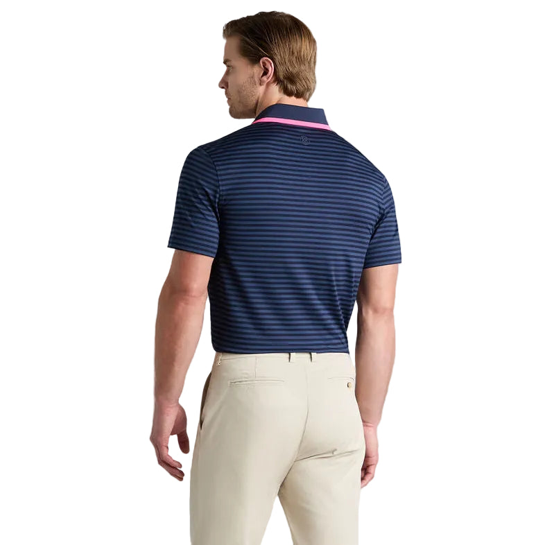 G/Fore Perforated Stripe Jersey Polo - Twilight