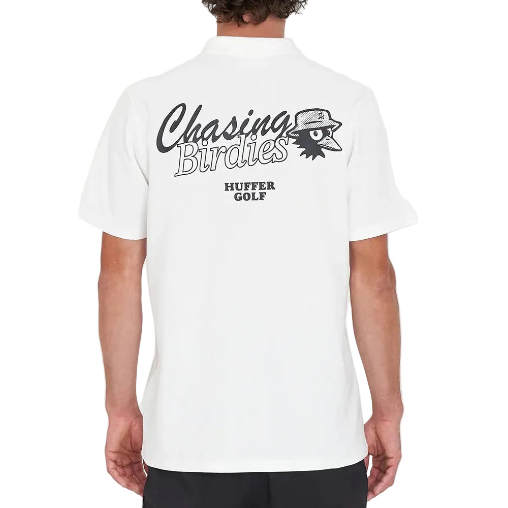 Huffer Mens Classic SS Polo Chase - Chalk